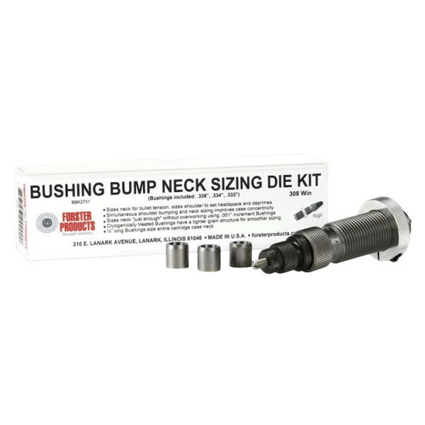 Forster - Bushing Bump Neck Die Kit - 223 Remington with 3 Bushings