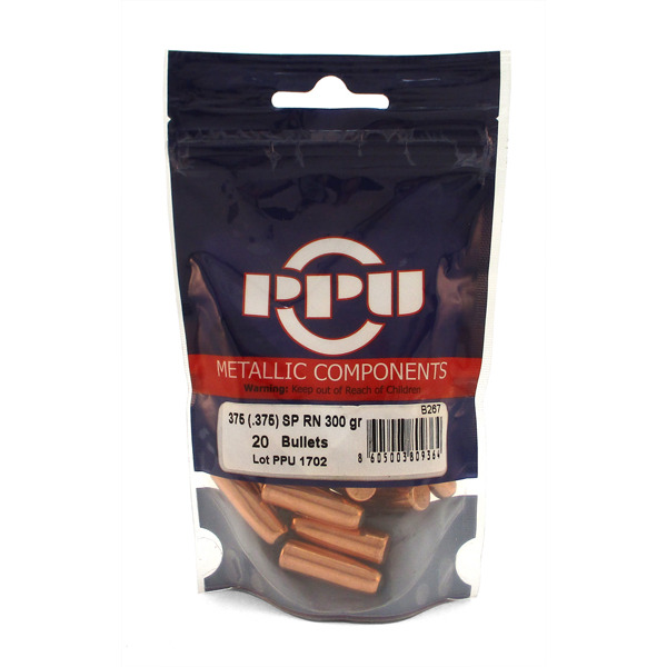 PRVI Partizan - Bullet - 375 cal. (.375) 300 gr. Soft Point Round Nose - 20/Bag