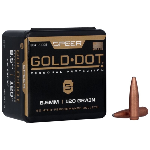 Speer - Bullet - 6.5mm (.264) 120 gr. HPBT Gold Dot Target Match 100/Box